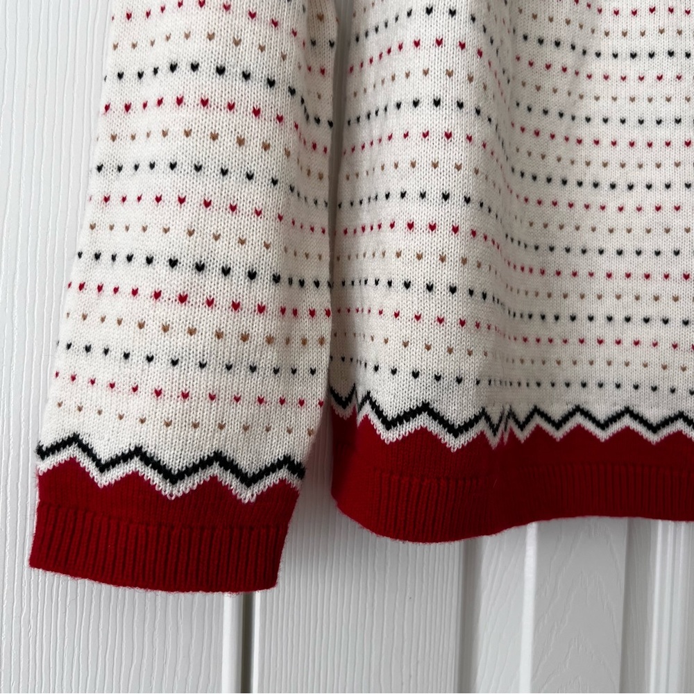 Talbots Red and Cream Patterned Sweater - Picture 6 of 10